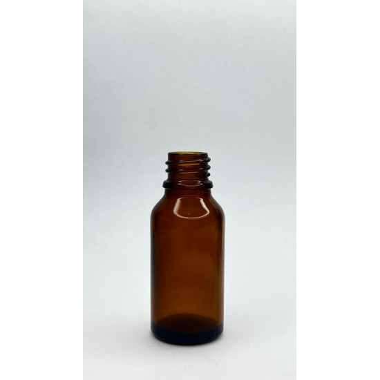 20 ml Kahverengi Cam Şişe Gold Metal Düz Kapaklı