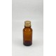 20 ml Kahverengi Cam Şişe Gold Metal Düz Kapaklı