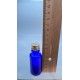 20 ml Mavi Cam Şişe Gold Metal Düz Kapaklı