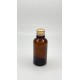 30 ml Kahverengi Cam Şişe Gold Metal Düz Kapaklı