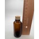 30 ml Kahverengi Cam Şişe Gold Metal Düz Kapaklı