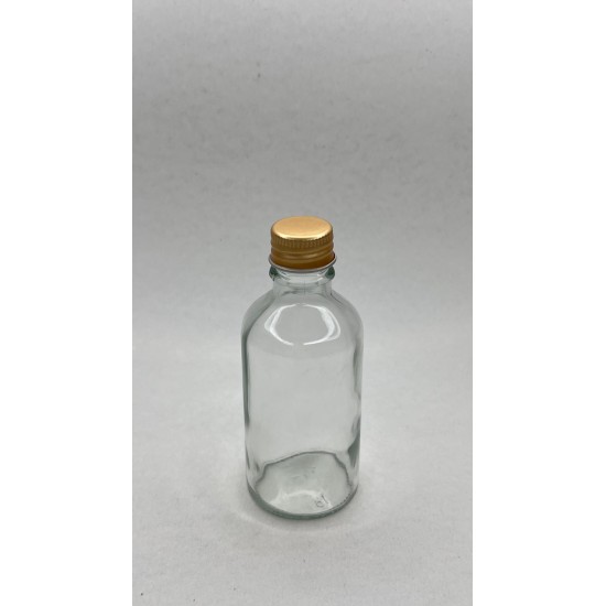 50ml Şeffaf Şişe Gold Metal Düz kapaklı