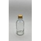 50ml Şeffaf Şişe Gold Metal Düz kapaklı