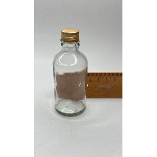50ml Şeffaf Şişe Gold Metal Düz kapaklı