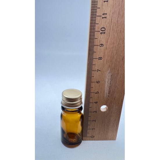 5 ml Kahverengi Cam Şişe Gold Metal Düz Kapaklı