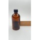 100 ml Kahverengi (Amber) Cam Şişe Siyah Plastik Düz Kapaklı