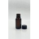 10 ml Kahverengi (Amber) Cam Şişe Siyah Plastik Düz Kapaklı