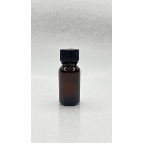 10 ml Kahverengi (Amber) Cam Şişe Siyah Plastik Düz Kapaklı