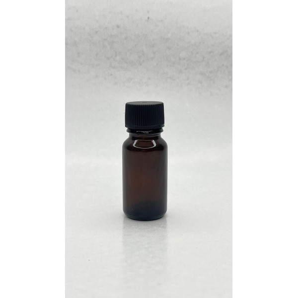 10 ml Kahverengi (Amber) Cam Şişe Siyah Plastik Düz Kapaklı