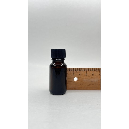 10 ml Kahverengi (Amber) Cam Şişe Siyah Plastik Düz Kapaklı