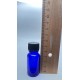 10 ml Mavi (Kobalt) Cam Şişe Siyah Plastik Düz Kapaklı