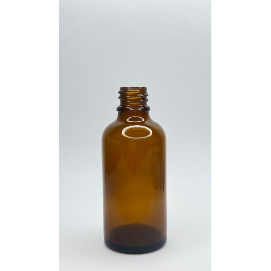 50 ml Kahverengi (Amber) Cam Şişe Siyah Plastik Düz Kapaklı