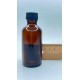 50 ml Kahverengi (Amber) Cam Şişe Siyah Plastik Düz Kapaklı