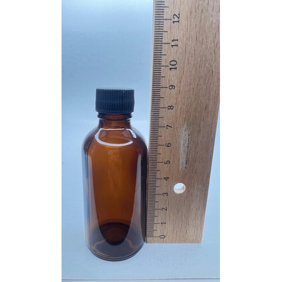 50 ml Kahverengi (Amber) Cam Şişe Siyah Plastik Düz Kapaklı