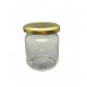 210 ml Cam Konserve Kavanozu Gold Metal Kapaklı