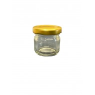 29 ml Cam Konserve Kavanozu Gold Metal Kapaklı