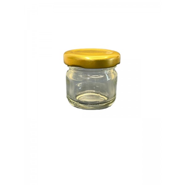 29 ml Cam Konserve Kavanozu Gold Metal Kapaklı