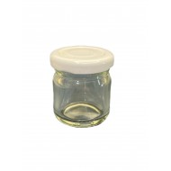 40 ml Cam Konserve Kavanozu Beyaz Metal Kapaklı