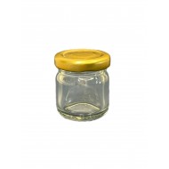 40 ml Cam Konserve Kavanozu Gold Metal Kapaklı