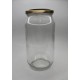 1000 ml Cam Konserve Kavanozu Metal Gold Kapaklı