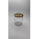 210 ml Cam Konserve Kavanozu Gold Metal Kapaklı