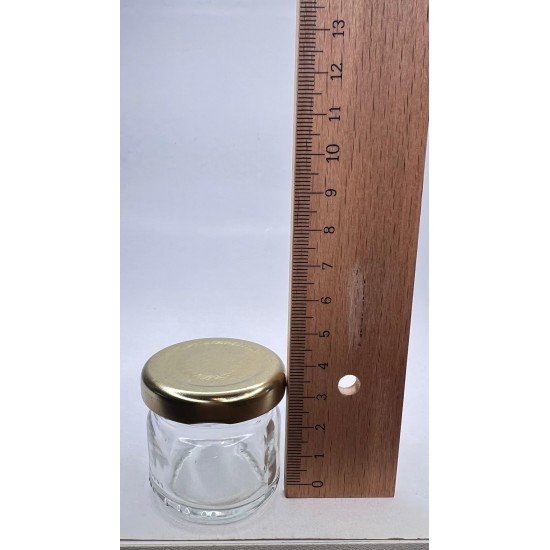 29 ml Cam Konserve Kavanozu Gold Metal Kapaklı