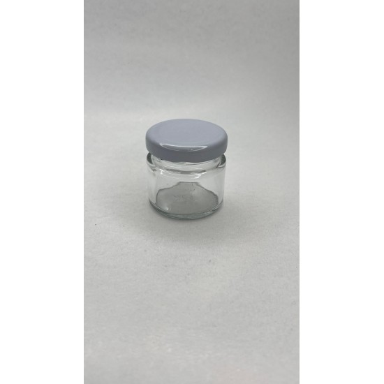 40 ml Cam Konserve Kavanozu Beyaz Metal Kapaklı