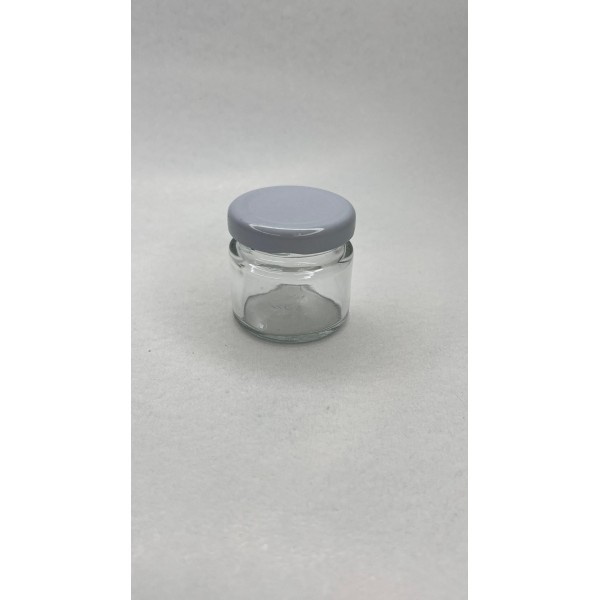 40 ml Cam Konserve Kavanozu Beyaz Metal Kapaklı
