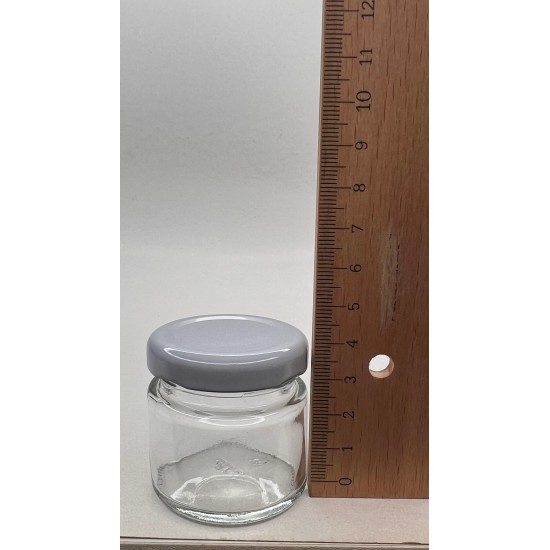 40 ml Cam Konserve Kavanozu Beyaz Metal Kapaklı