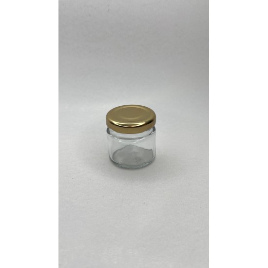 40 ml Cam Konserve Kavanozu Gold Metal Kapaklı