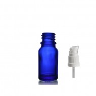 10 ml Mavi (Kobalt) Cam Serum Pompalı Şişe Beyaz