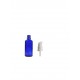 20 ml Mavi (Kobalt) Cam Serum Pompalı Şişe Beyaz