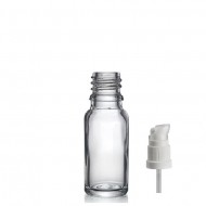 20 ml Şeffaf Cam Serum Pompalı Şişe Beyaz