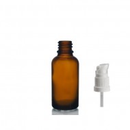 30 ml Kahverengi (Amber) Cam Serum Pompalı Şişe Beyaz
