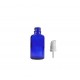 30 ml Mavi (Kobalt) Cam Serum Pompalı Şişe Beyaz