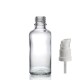 30 ml Şeffaf Cam Serum Pompalı Şişe Beyaz