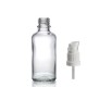 50 ml Şeffaf Cam Serum Pompalı Şişe Beyaz