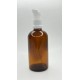 100 ml Kahverengi Cam Serum Pompalı Şişe Beyaz Renk