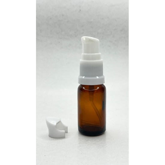 50 ml Kahverengi (Amber) Cam Serum Pompalı Şişe Beyaz