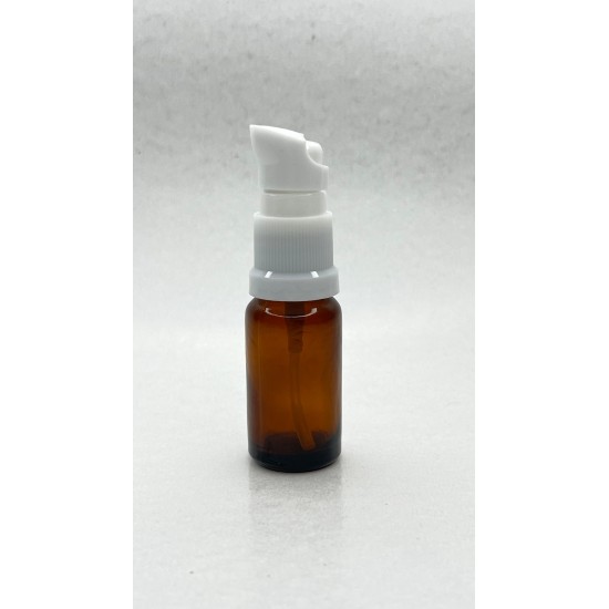 50 ml Kahverengi (Amber) Cam Serum Pompalı Şişe Beyaz