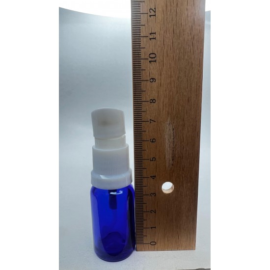 10 ml Mavi (Kobalt) Cam Serum Pompalı Şişe Beyaz