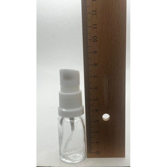 10 ml Şeffaf Cam Serum Pompalı Şişe Beyaz