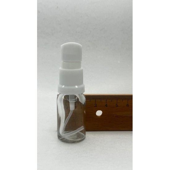 10 ml Şeffaf Cam Serum Pompalı Şişe Beyaz