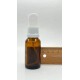 20 ml Kahverengi (Amber) Cam Serum Pompalı Şişe Beyaz