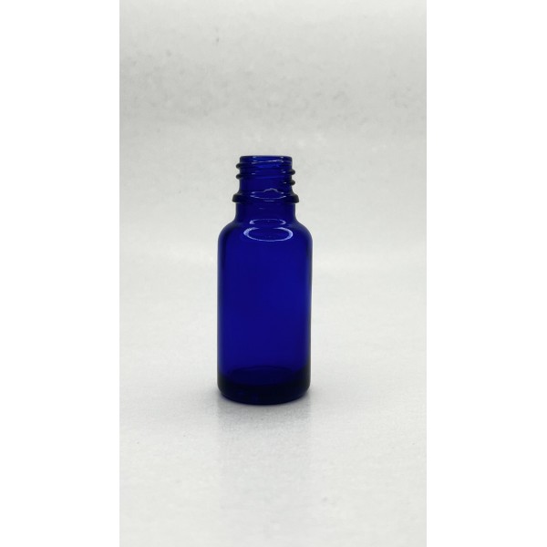 20 ml Mavi (Kobalt) Cam Serum Pompalı Şişe Beyaz