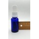 20 ml Mavi (Kobalt) Cam Serum Pompalı Şişe Beyaz