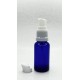 20 ml Mavi (Kobalt) Cam Serum Pompalı Şişe Beyaz