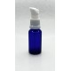 20 ml Mavi (Kobalt) Cam Serum Pompalı Şişe Beyaz
