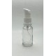 20 ml Şeffaf Cam Serum Pompalı Şişe Beyaz