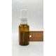 30 ml Kahverengi (Amber) Cam Serum Pompalı Şişe Beyaz
